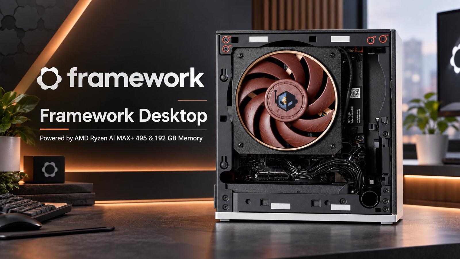 Framework Desktop с Ryzen AI Max+ Pro 495 и поддержкой до 192 ГБ ОЗУ открывает предзаказы